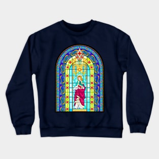 Gothic stained glass window with Peter the Apostle Crewneck Sweatshirt